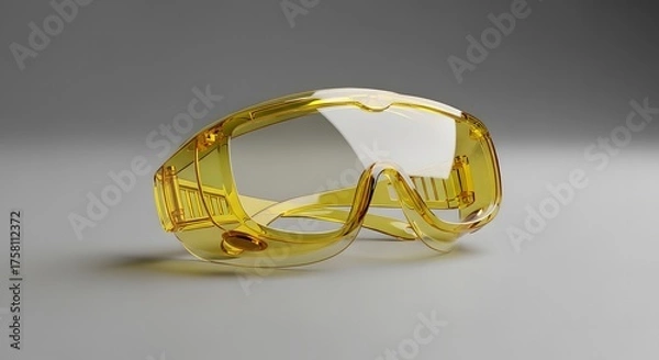 Obraz Durable yellow safety goggles, meticulously designed for optimal eye protection in various industrial