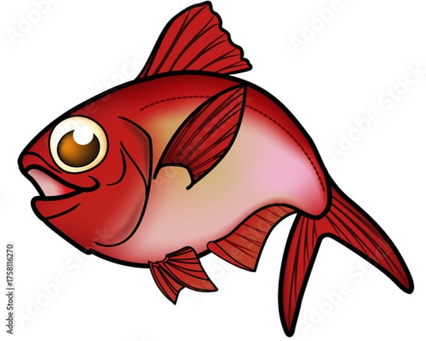 Obraz キンメダイ　かわいい　キャラクター　イラスト