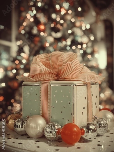 Obraz Elegant Christmas Gifts Under Tree Generative AI