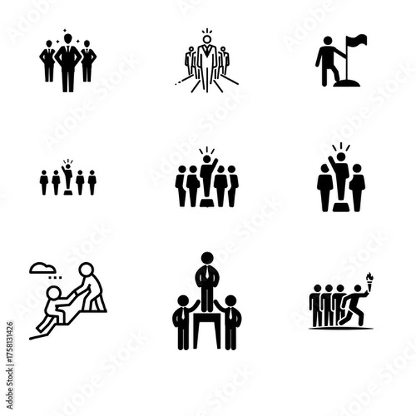 Obraz leadership icon set