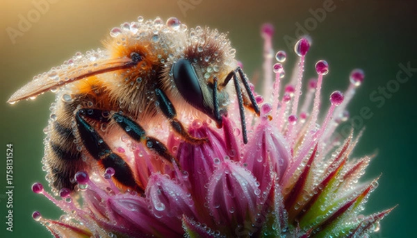 Obraz 꽃잎 위 꿀벌