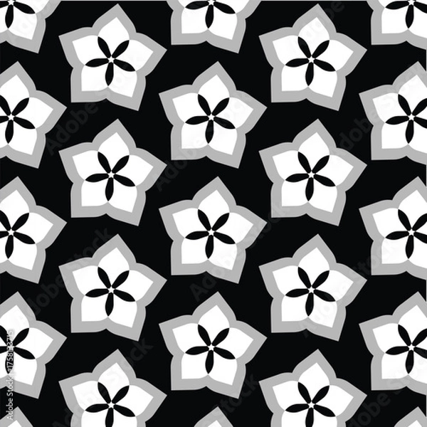 Fototapeta  Seamless texture for fashion, textile design,  on wall paper, wrapping paper, fabrics and home decor. Simple repeat pattern. White background with black pattern.