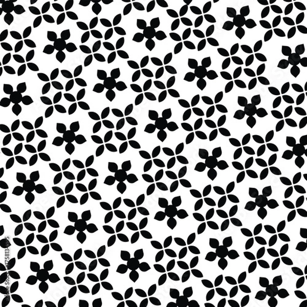 Fototapeta  Seamless texture for fashion, textile design,  on wall paper, wrapping paper, fabrics and home decor. Simple repeat pattern. White background with black pattern.