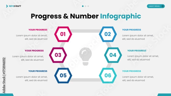 Obraz Progress and Number Infographic