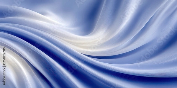 Fototapeta Abstract Blue Wavy Lines Background Smooth Flowing Curve Silk Water Texture