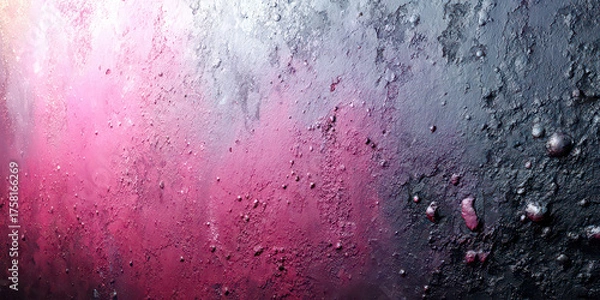 Fototapeta Intense Pink and Dark Textured Surface with Rough Grunge Paint Effect