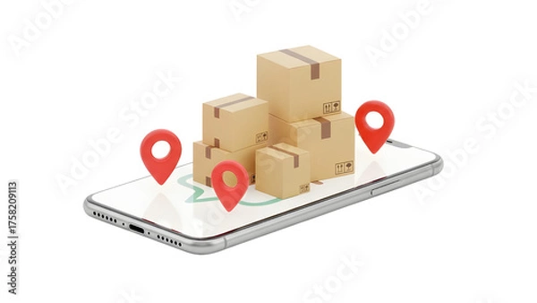 Obraz Mobile Delivery Tracking Concept
