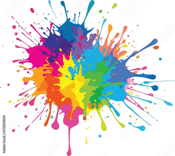 Fototapeta colorful ink splashes