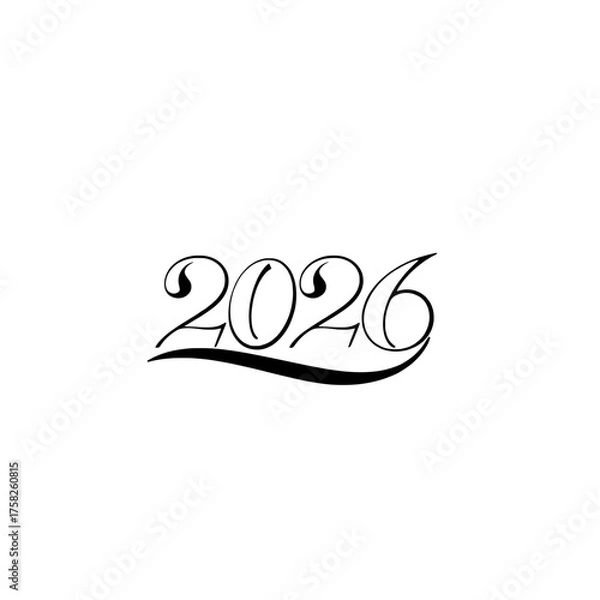 Obraz elegant and stylized 2026 year design with a flourish