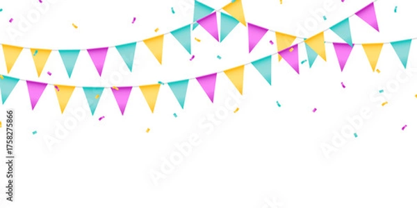 Obraz Colorful party flags background vector for party decoration for celebration.
