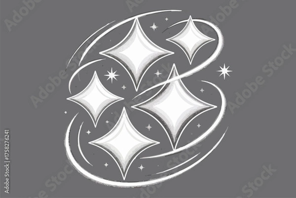Fototapeta Shooting Star Path Vector Illustration