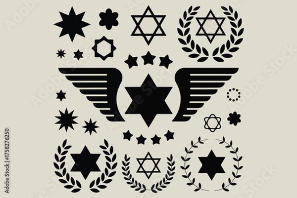 Fototapeta Simple Star Icon Set Flat Design