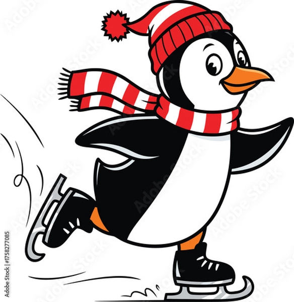Obraz  Ice Skating Penguin