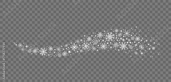 Obraz Snowflakes wave winter swirl border