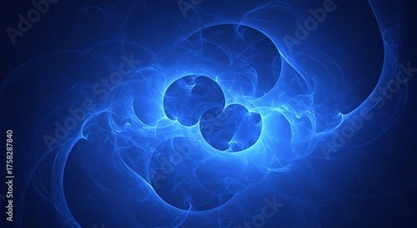 Obraz Abstract blue energy vortex background with swirling luminous patterns