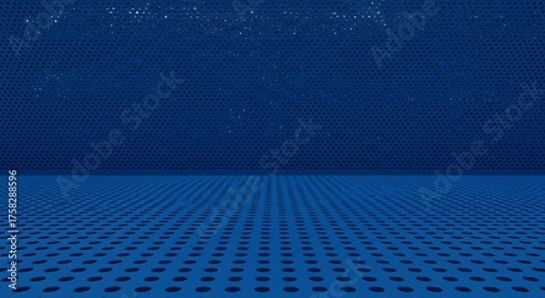 Obraz Abstract blue textured background with geometric pattern and copy space