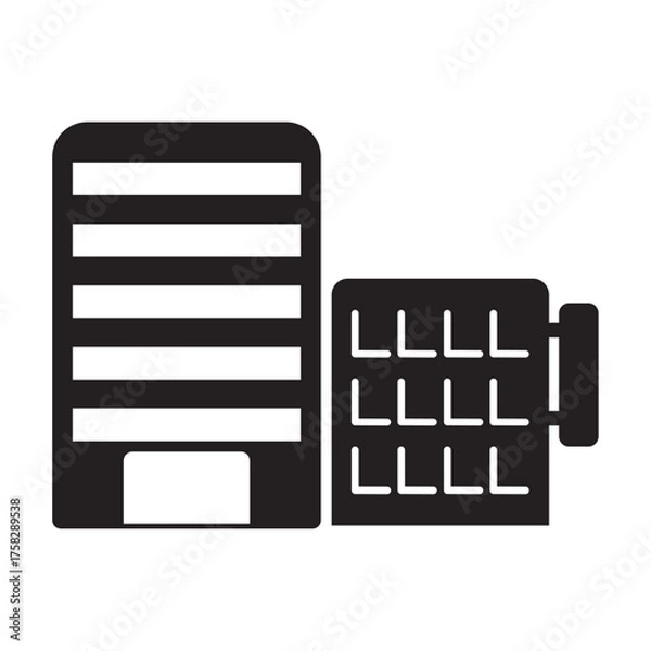 Fototapeta シンプルな黒色のビル２棟のアイコン