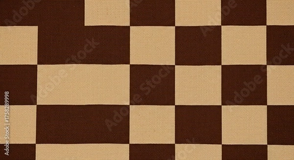 Obraz Abstract brown and beige checkerboard pattern for background or design elements