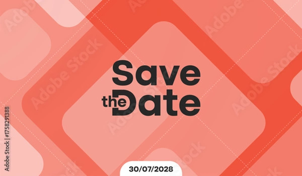 Fototapeta Save the date banner. Can be used for business, marketing and advertising. logo graphic design of event summit made for Technology and upcoming events. Vector EPS 10