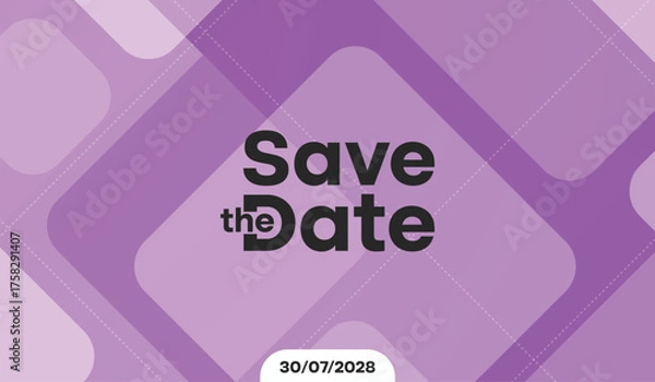 Fototapeta Save the date banner. Can be used for business, marketing and advertising. logo graphic design of event summit made for Technology and upcoming events. Vector EPS 10