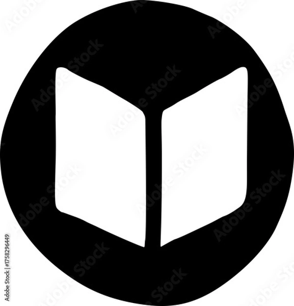 Obraz Book Library Ebook Reading Study Button Round Vector Icon