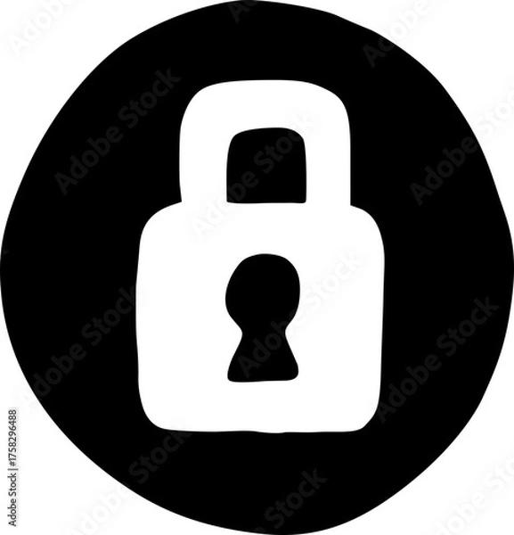 Obraz vector lock icon circle padlock black flat