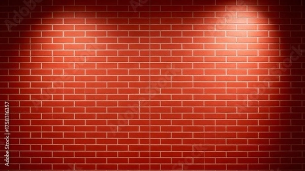 Fototapeta Brick Wall Closeup with Dramatic Shadows — Rustic Texture for Urban and Vintage Visuals