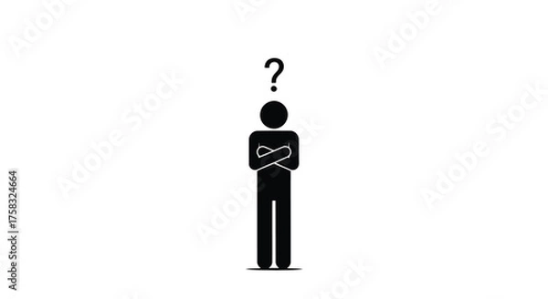 Obraz Silhouette of a person with a question mark