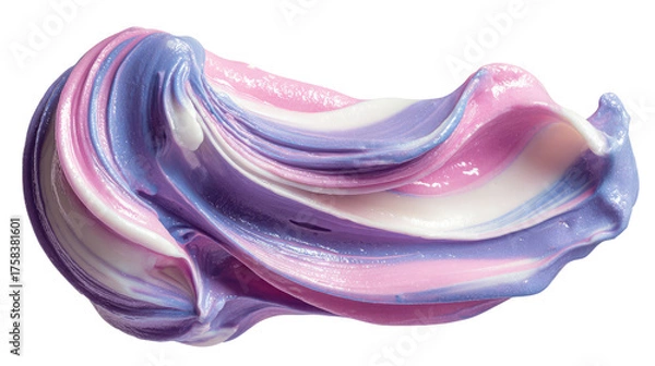 Obraz A swirl of pink and purple ice cream on transparent background	