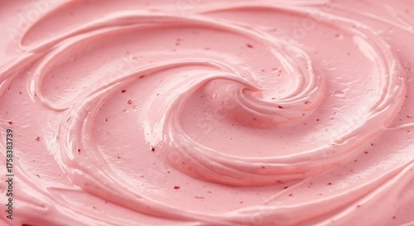 Obraz Close up of pink swirling cream texture perfect for culinary and design concepts