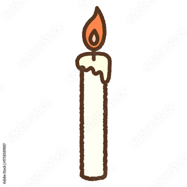 Fototapeta 手書き風の単品アイコンイラスト　蝋燭