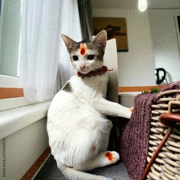 Obraz Divine Kitty: The Blessed Bindi Cat