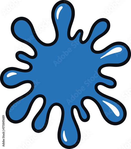 Fototapeta Blue Paint Splash Scalable SVG Vector Graphic with Editable Paths and Layers for Web, UI Design, Digital Art, and Print Applications