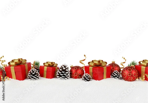 Obraz christmas gift box border