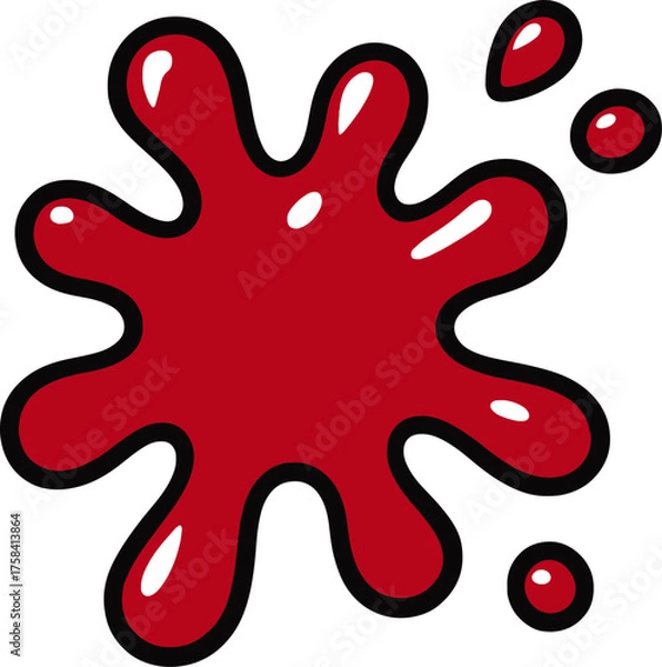 Fototapeta Red Paint Splash Scalable SVG Vector Graphic with Editable Paths and Layers for Web, UI Design, Digital Art, and Print Applications