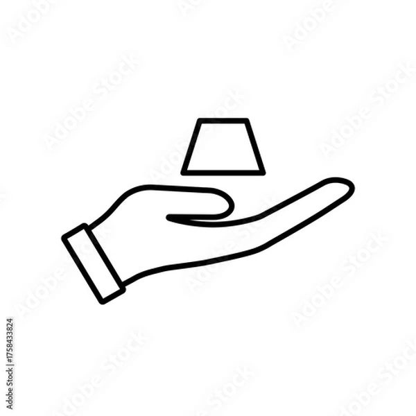 Obraz One gold bars in hand vector icon