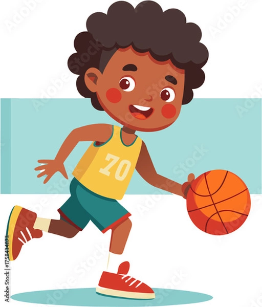Obraz boy playing basketball