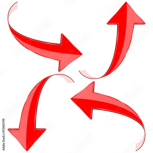 Fototapeta Red curve arrows