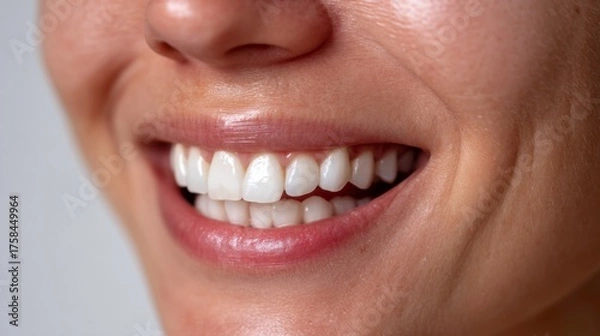 Fototapeta Bright smiles captured in close-up studio photography natural lighting cheerful atmosphere lifestyle concept