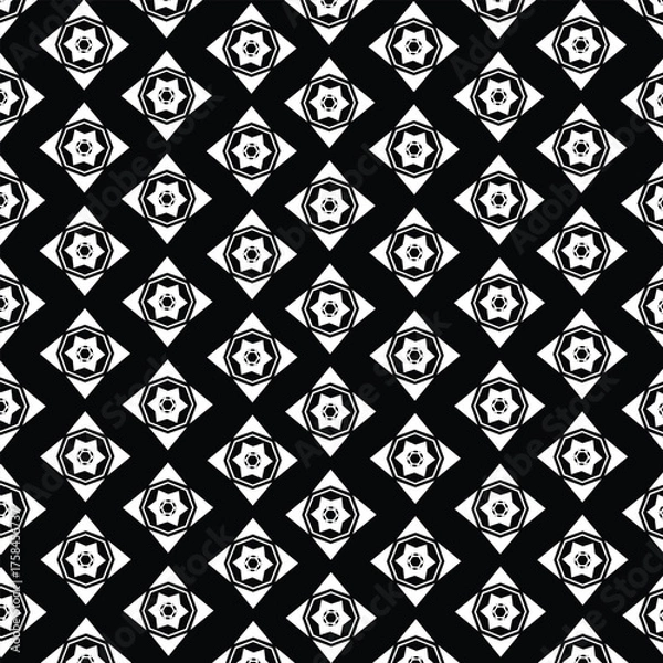 Fototapeta Seamless texture for fashion, textile design, on wall paper, wrapping paper, fabrics and home decor. Simple repeat pattern.White background with black pattern.