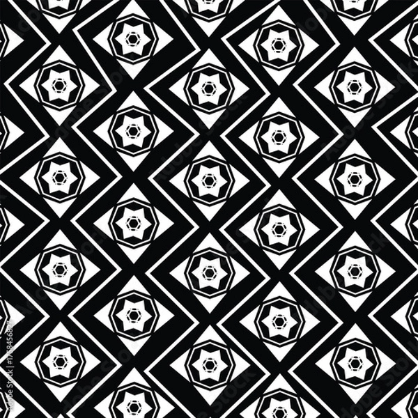 Fototapeta Seamless texture for fashion, textile design, on wall paper, wrapping paper, fabrics and home decor. Simple repeat pattern.White background with black pattern.