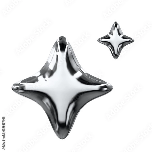Obraz 3d chrome icon Abstract
