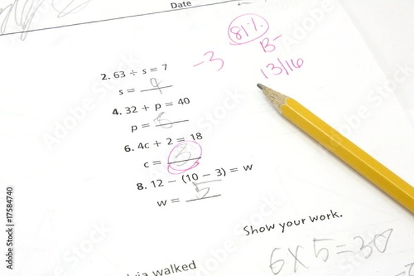 Obraz 5th Grade Math Test