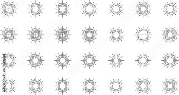 Fototapeta Abstract Geometric Starburst Vector Patterns Collection