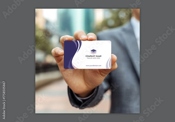 Fototapeta Editable Business Card in Hand Mockup.