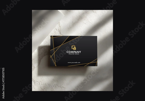 Fototapeta Editable Business Cards Mockup in Black Color.