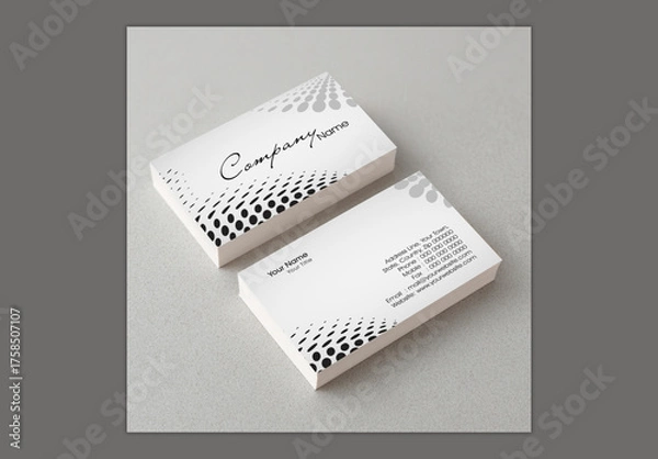 Fototapeta Stacked Business Cards Mockup on Grey Surface.