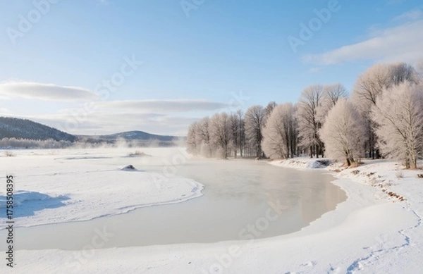Obraz river in winter