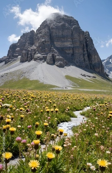 Obraz alpine meadow with flowers