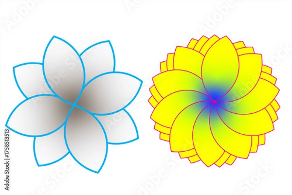 Fototapeta Colorful Geometric Flower Patterns Vector Design